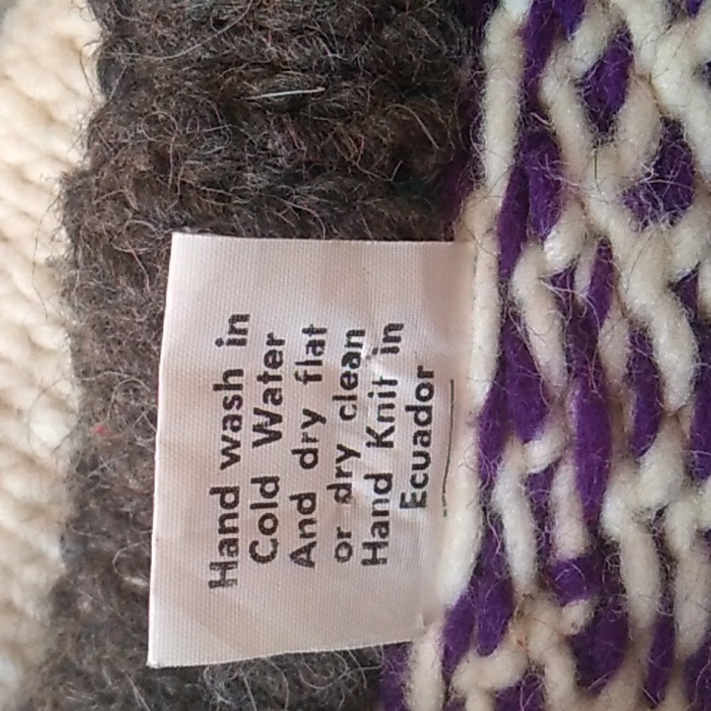 π 100% Wool Knit Cardigan Sweater OOAK EUC Sz L-XL Norwegian Design - Picture 6 of 16